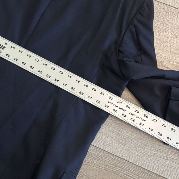 Oscar de la Renta 43L Blazer Wool Dark Navy Blue Gold Button Vintage Sport Coat - Picture 11 of 13